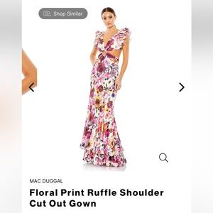 Mac Duggal floral print cut out dress